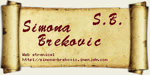 Simona Breković vizit kartica